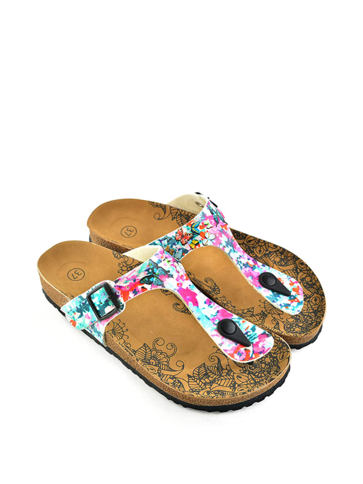 Calceo Japonki w kolorze białym ze wzorem rozmiar: 40