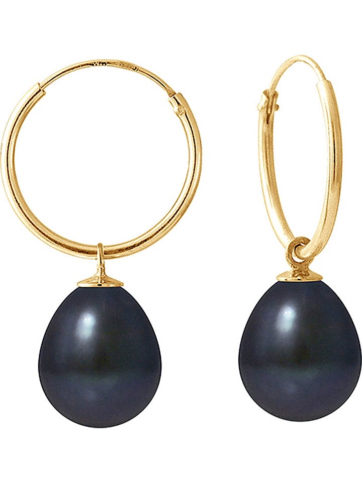 Mitzuko Złote kolczyki-kreole z perłami rozmiar: onesize