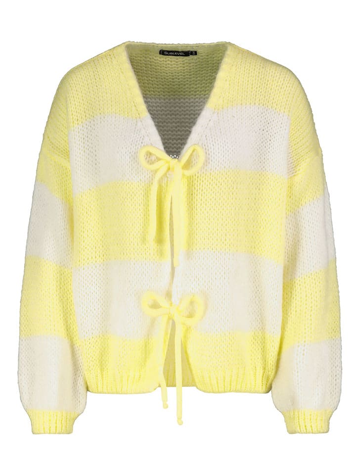 Sublevel Kardigan w kolorze żółto-białym rozmiar: L/XL