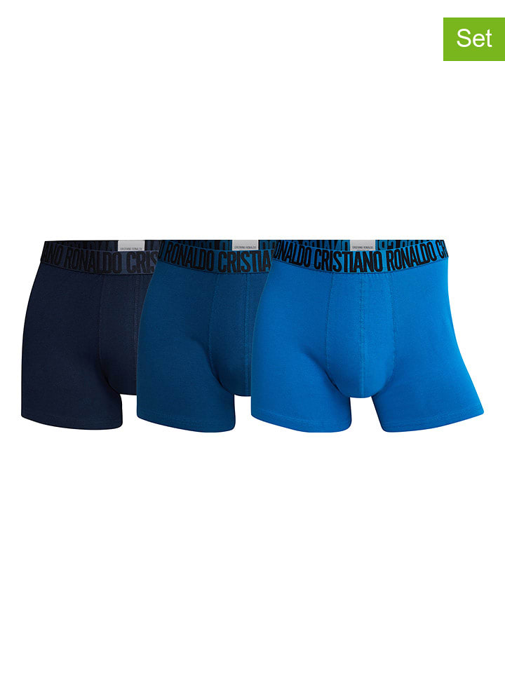 CR7 Bokserki (3 pary) w kolorze granatowo-niebieskim rozmiar: M