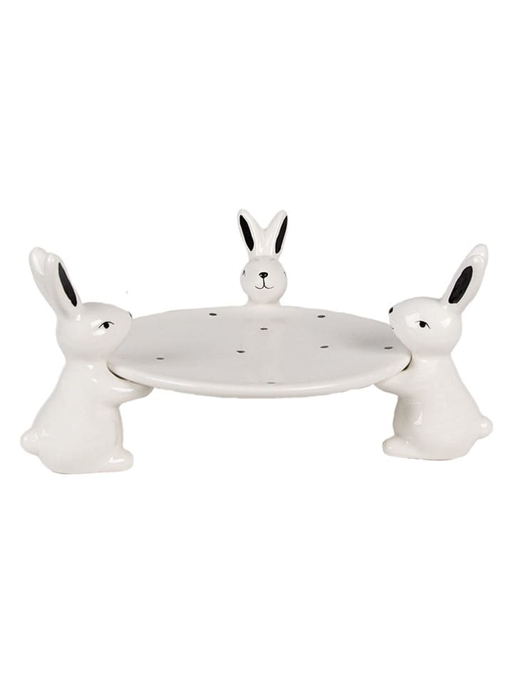 Clayre & Eef Miska w kolorze biało-czarnym do serwowania - 24 x 12 x 23 cm rozmiar: onesize