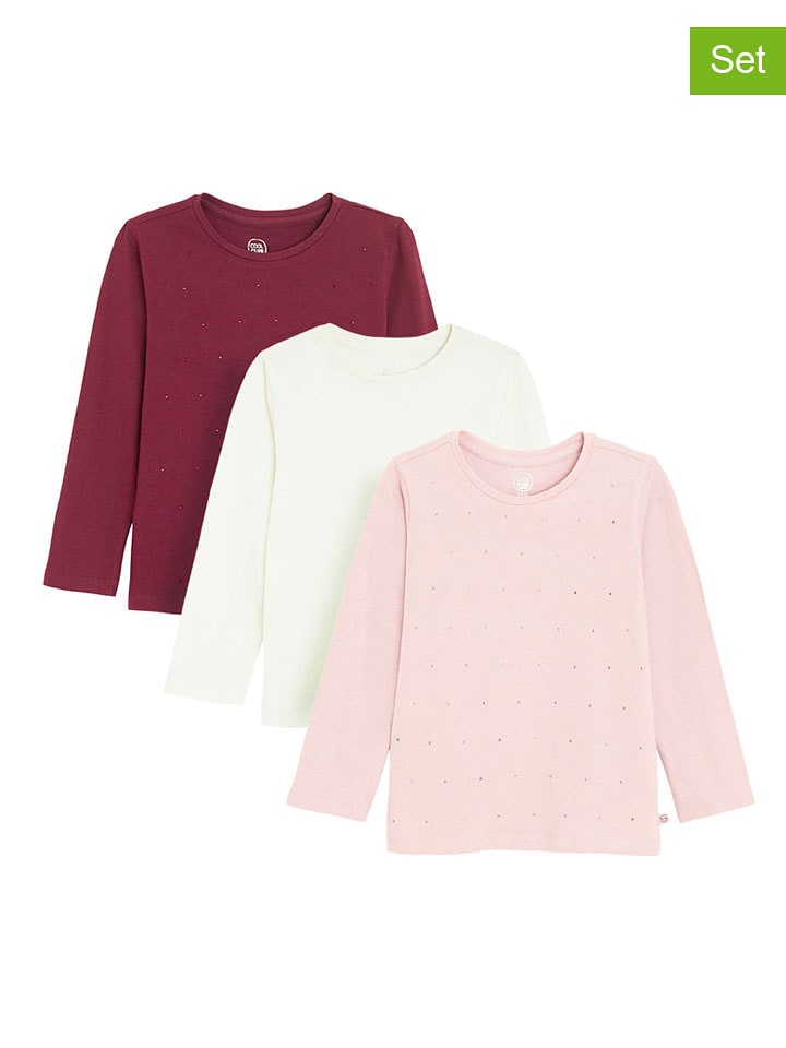 COOL CLUB Koszulki (3 szt.) w kolorze czerwonym, białym i jasnoróżowym rozmiar: 122