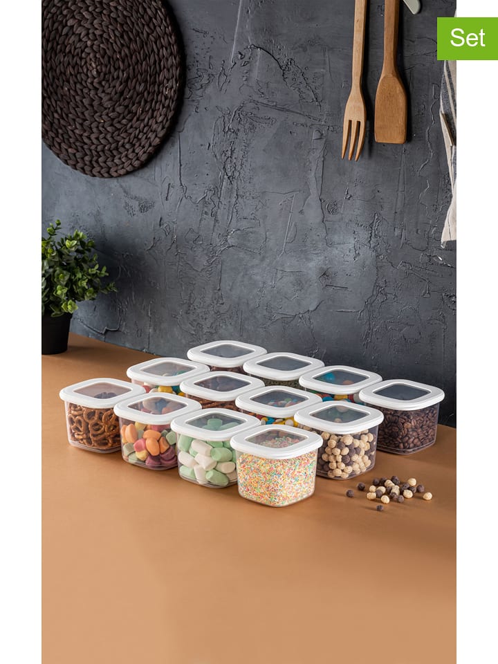 Violeta Home Pojemniki (12 szt.) w kolorze białym - 550 ml rozmiar: onesize