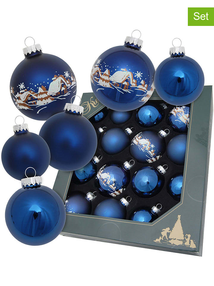 Krebs Glas Lauscha Bombki (16 szt.) w kolorze granatowym rozmiar: onesize