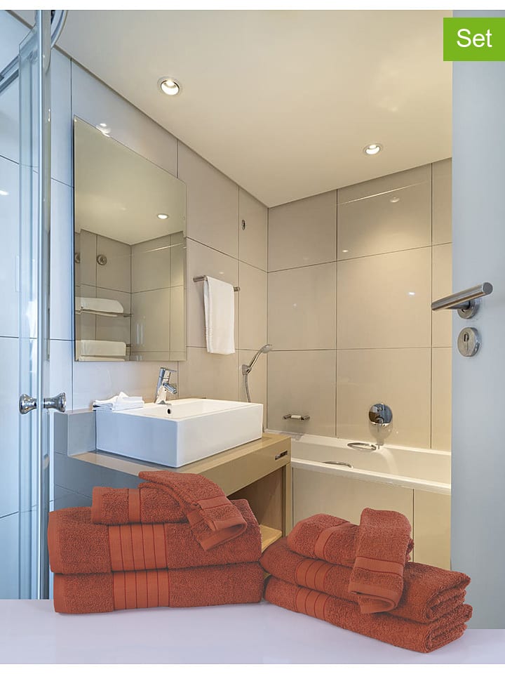 Hip 8-częściowy zestaw ręczników w kolorze pomarańczowym rozmiar: onesize