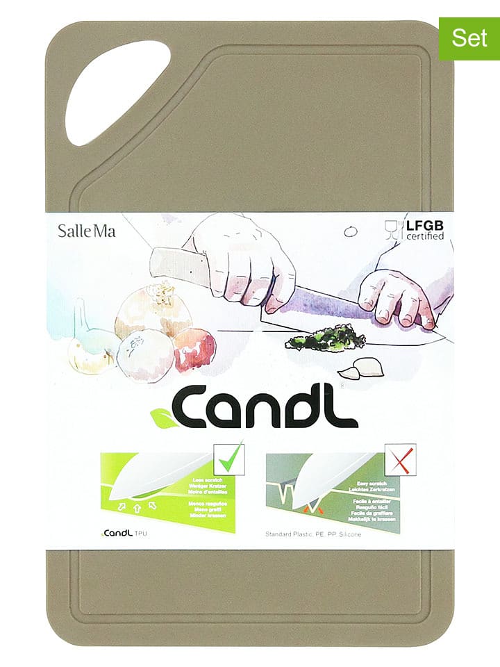 CandL Deski (2 szt.) "Handy" w kolorze beżowym do krojenia - 26,2 x 17 cm rozmiar: onesize