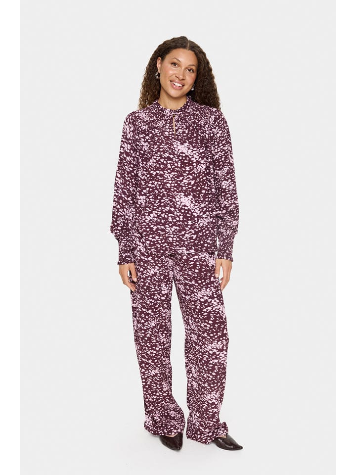 SAINT TROPEZ Bluzka w kolorze bordowo-jasnoróżowym rozmiar: XL