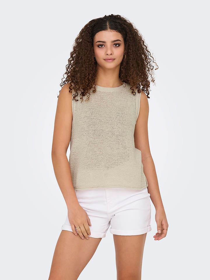 ONLY Top w kolorze beżowym rozmiar: M