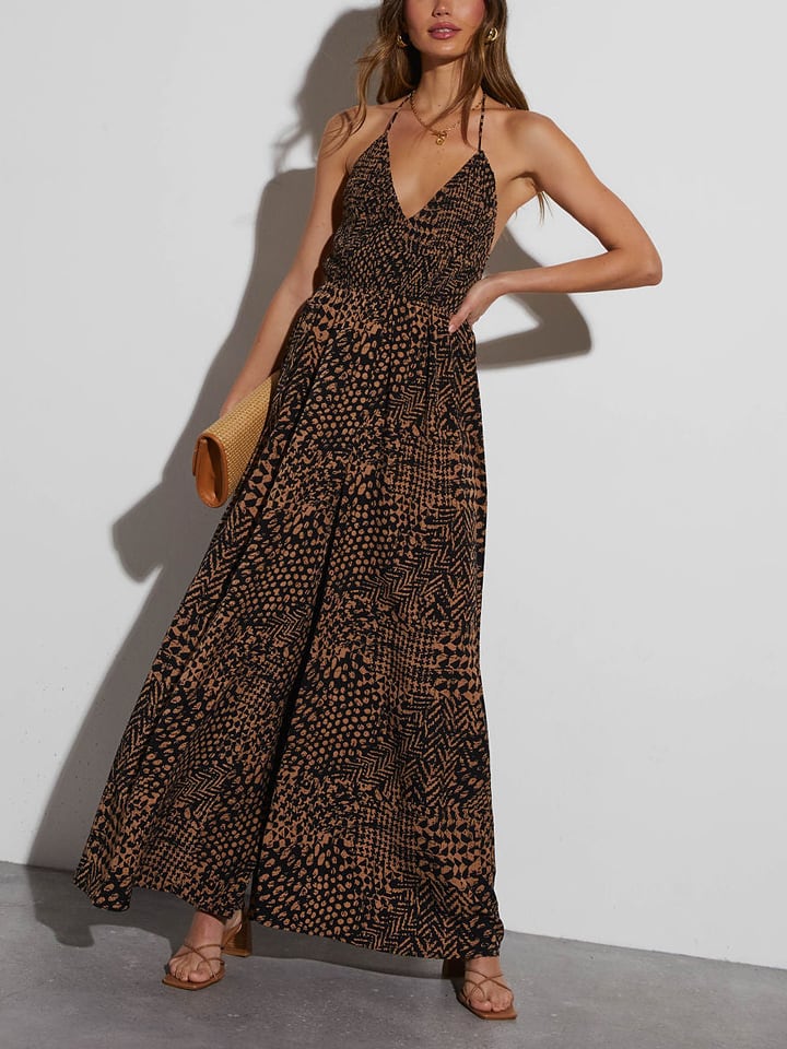 Milan Kiss Sukienka w kolorze jasnobrązowo-czarnym rozmiar: XL