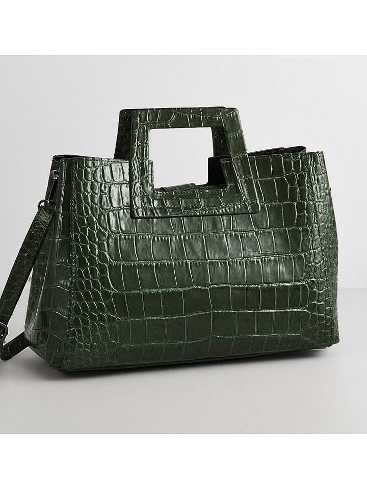 maison héritage PARIS Skórzana torebka "Jane" w kolorze ciemnozielonym - 34 x 26 x 11 cm rozmiar: onesize