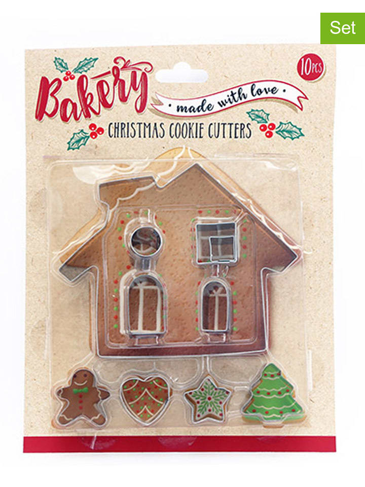 SiL Interiors Foremki (10 szt.) "House" w kolorze srebrnym rozmiar: onesize