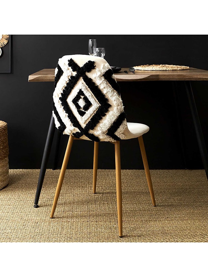 Ethnical Life Krzesło "Lagos" w kolorze biało-czarnym - 44 x 86 x 50 cm rozmiar: onesize