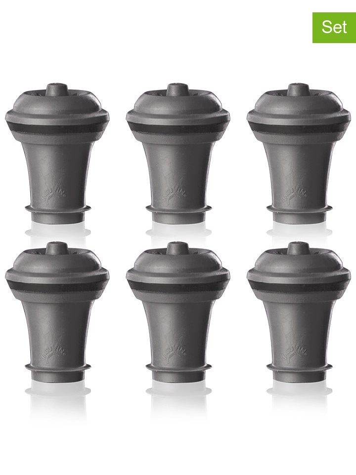 Vacu Vin Korki (6 szt.) w kolorze szarym do wina rozmiar: onesize