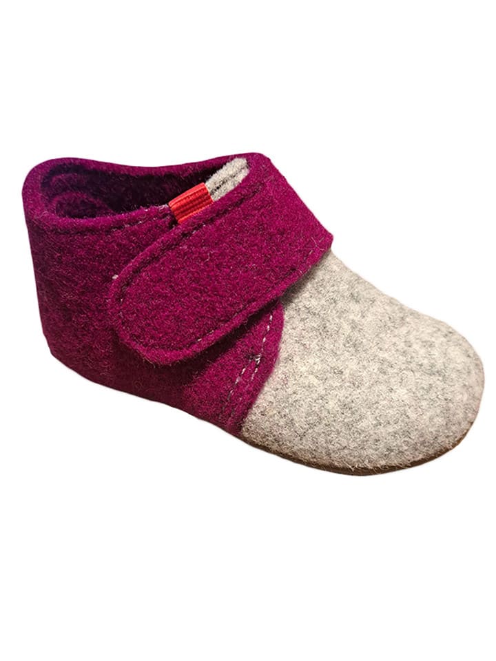 Living Kitzbühel Wełniane kapcie w kolorze szaro-fioletowym rozmiar: 18