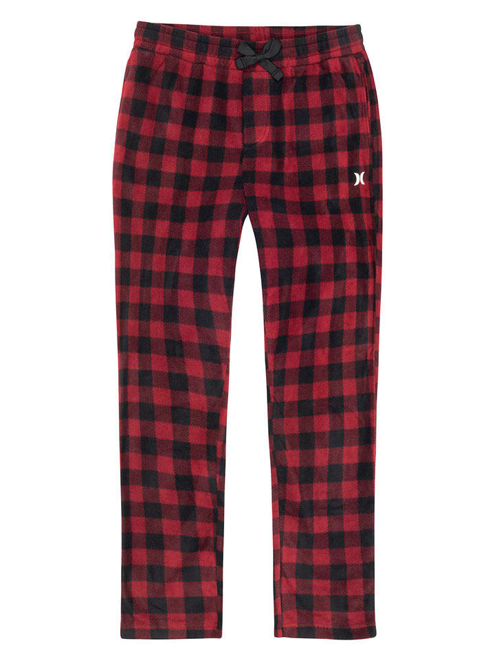 Hurley Spodnie polarowe w kolorze czerwono-czarnym rozmiar: S
