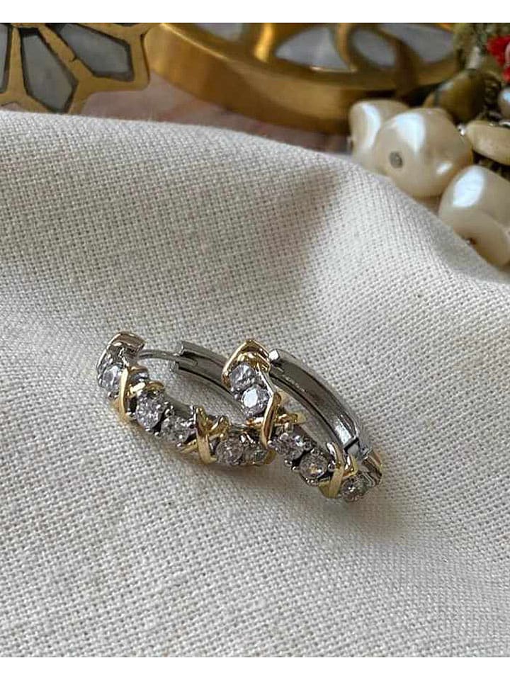 Luseera Pozłacane kolczyki-kreole z cyrkoniami rozmiar: onesize