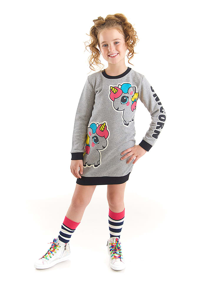 Denokids Sukienka w kolorze szarym rozmiar: 104