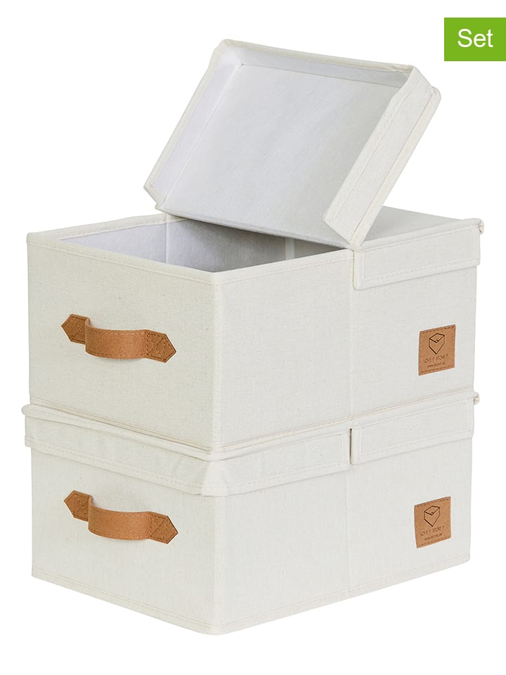 STORE IT Pudełka (2 szt.) "Premium" w kolorze beżowym - 33 x 25 x 16 cm rozmiar: onesize