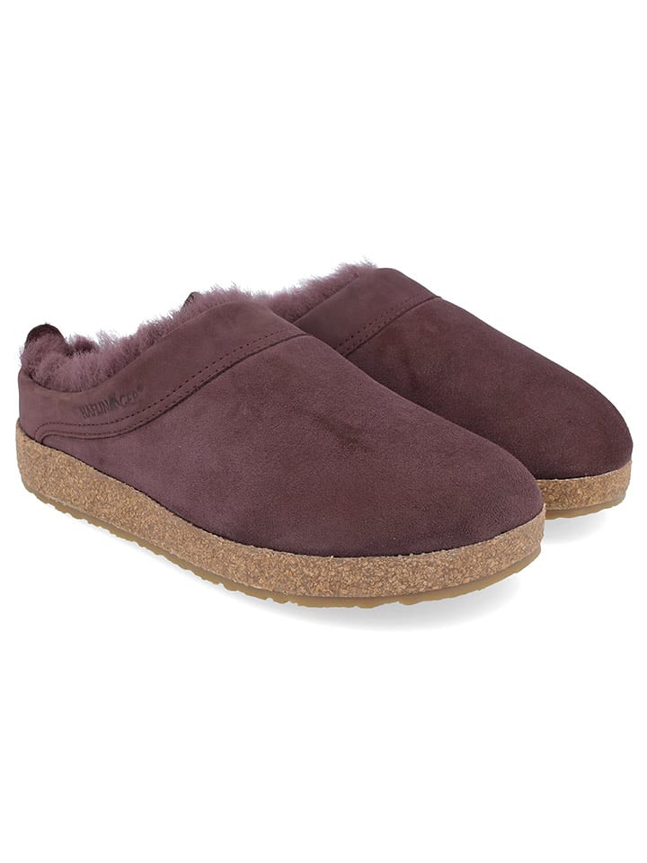 HAFLINGER Skórzane kapcie w kolorze fioletowym rozmiar: 36