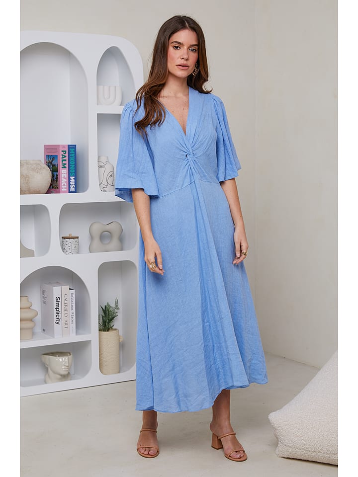 Le Monde du Lin Lniana sukienka w kolorze błękitnym rozmiar: 36/38