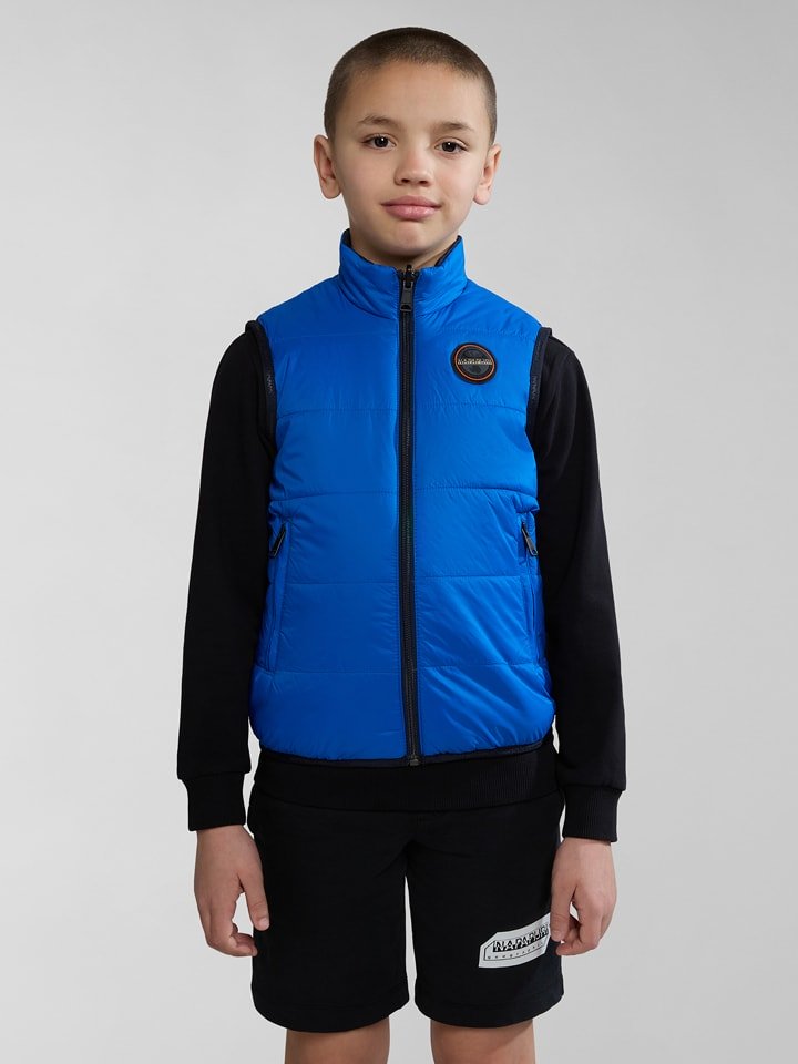 Napapijri Dwustronna kamizelka pikowana w kolorze niebiesko-granatowym rozmiar: 168/172