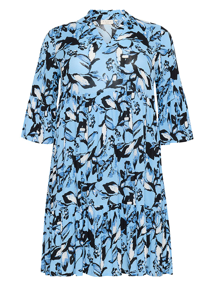 KAFFE curve Sukienka w kolorze błękitno-granatowo-białym rozmiar: 50