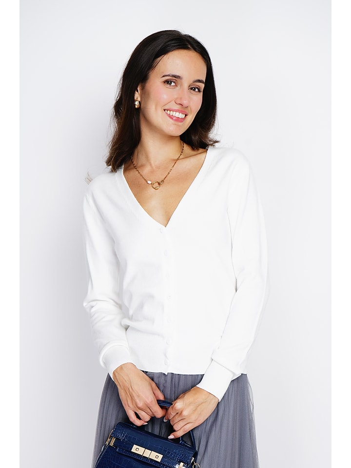 ASSUILI Kardigan w kolorze białym rozmiar: 42