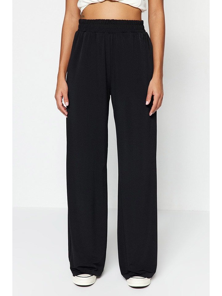 trendyol Spodnie w kolorze czarnym rozmiar: L