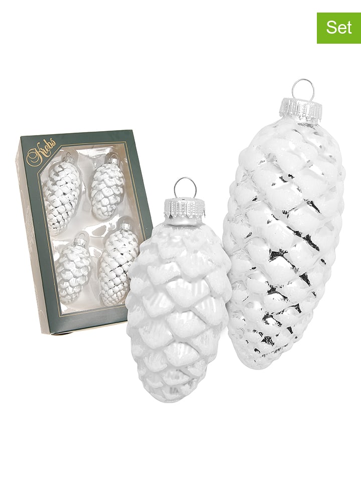 Krebs Glas Lauscha Ozdoby choinkowe (4 szt.) w kolorze białym rozmiar: onesize