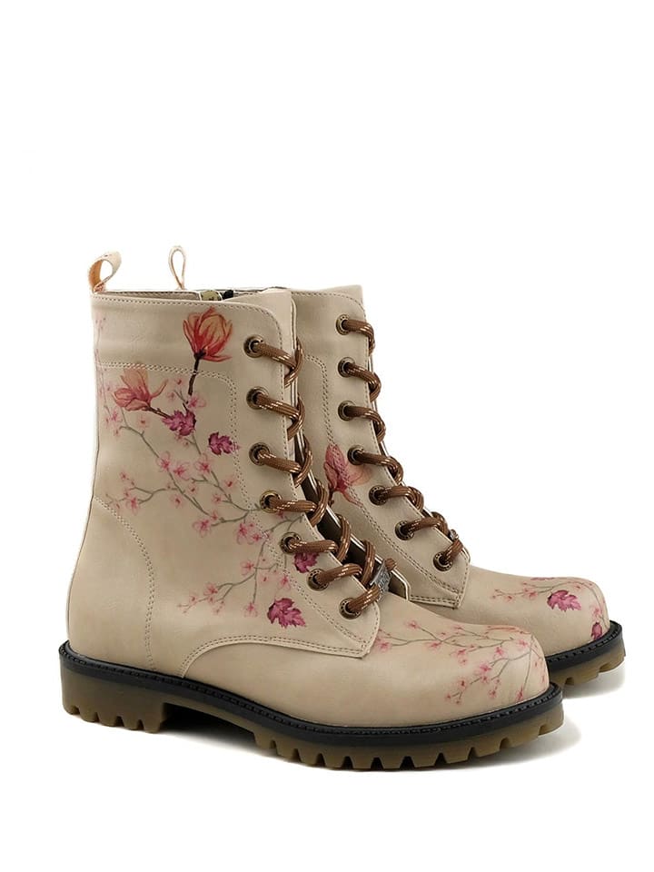 Goby Botki w kolorze beżowym ze wzorem rozmiar: 40