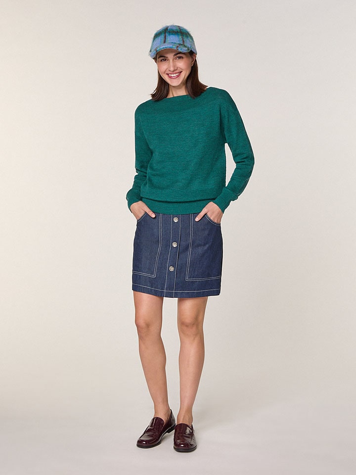 Rodier Wełniany sweter w kolorze zielonym rozmiar: XL