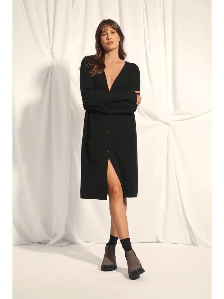 Just Cashmere Kaszmirowy kardigan "Dache" w kolorze czarnym rozmiar: M