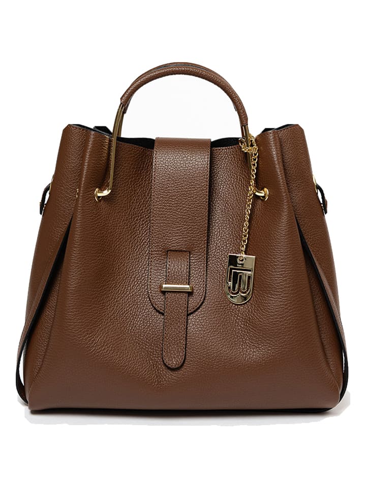 Lucca Baldi Skórzana torebka "Vinci" w kolorze brązowym - 33 x 28 x 13 cm rozmiar: onesize