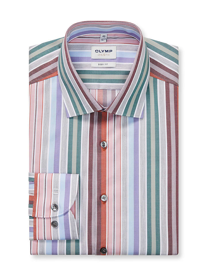 OLYMP Koszula "Level 5" - Body fit - ze wzorem rozmiar: 41