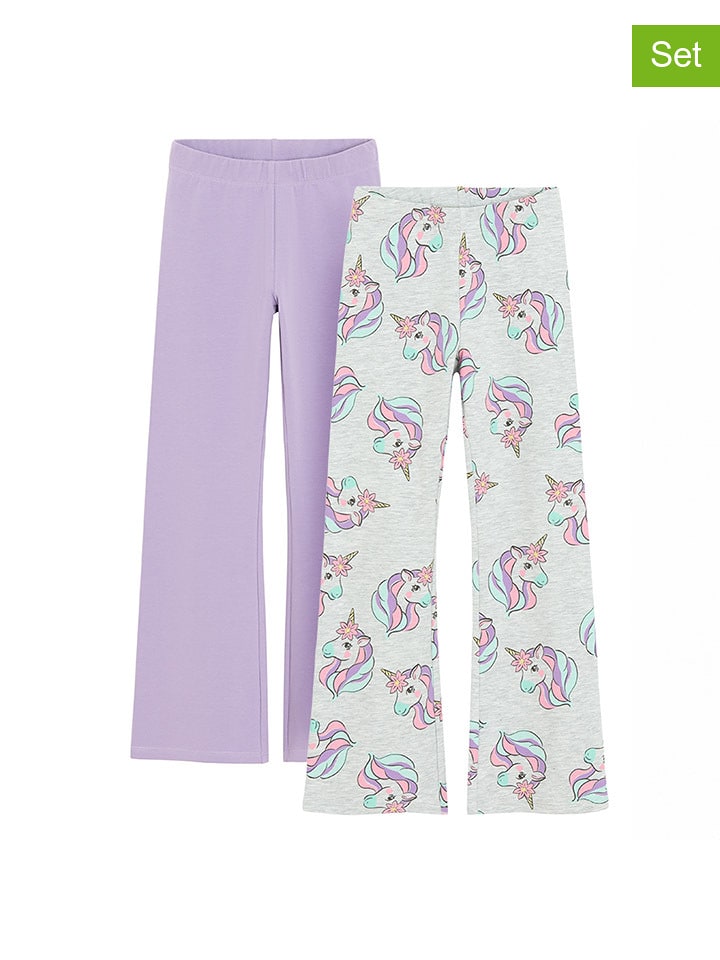 COOL CLUB Legginsy (2 pary) w kolorze fioletowo-szarym rozmiar: 116