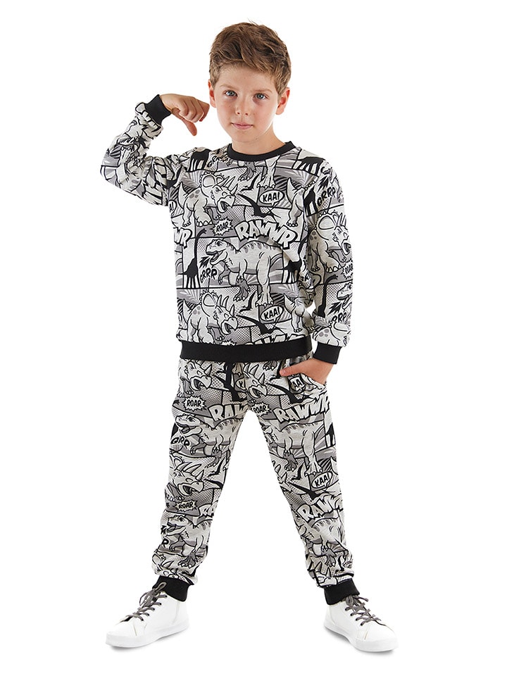 Denokids 2-częściowy zestaw "Comic Dino" w kolorze szarym rozmiar: 104