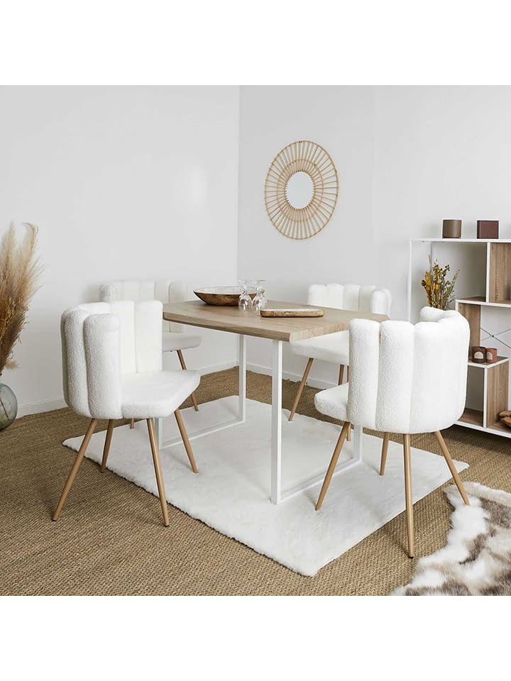 THE HOME DECO FACTORY Krzesło "Ariel" w kolorze białym - 52 x 82,5 x 54 cm rozmiar: onesize