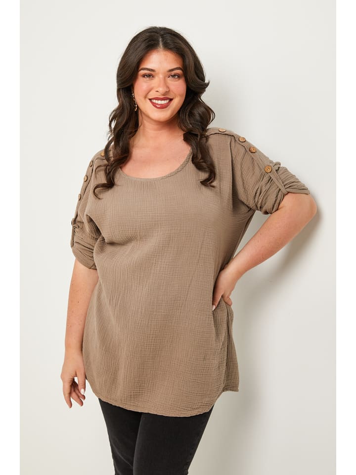 Curvy Lady Bluzka w kolorze szarobrązowym rozmiar: 48/50