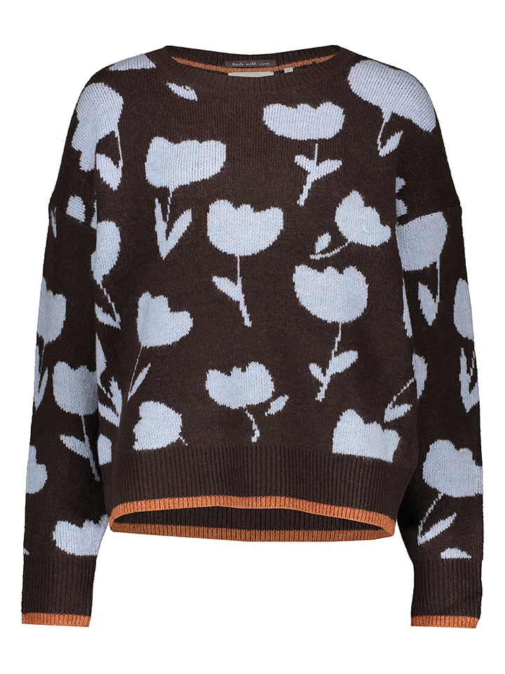 Scotch & Soda Sweter w kolorze brązowo-błękitnym rozmiar: XL