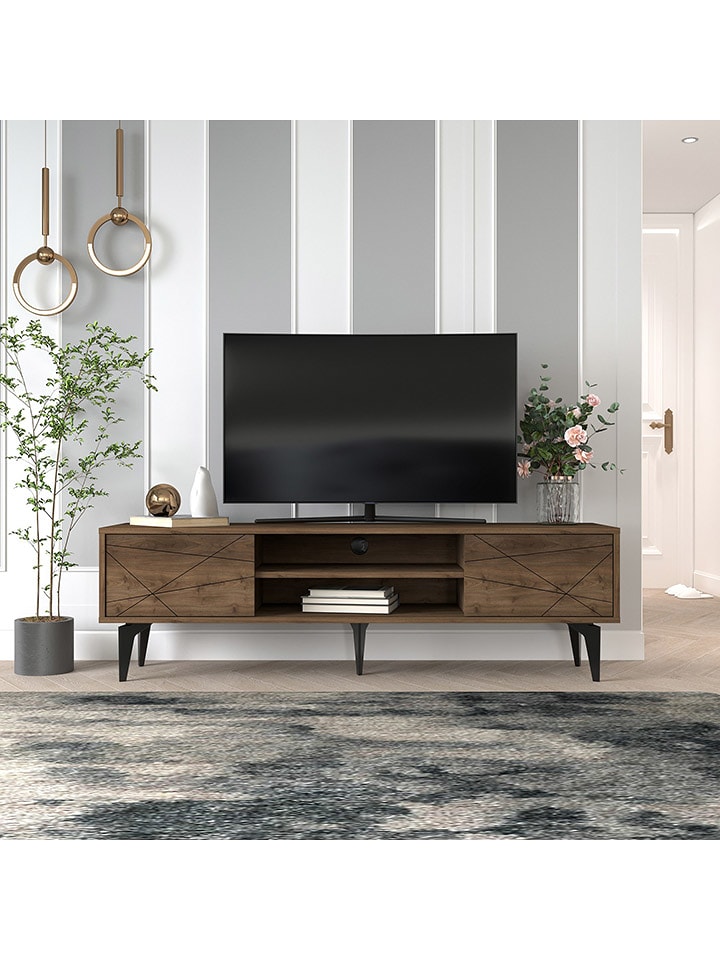 Evila Szafka RTV "Brendon" w kolorze brązowym - 160 x 48,2 x 39,6 cm rozmiar: onesize