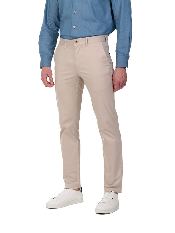 The Time of Bocha Spodnie chino w kolorze beżowym rozmiar: 50