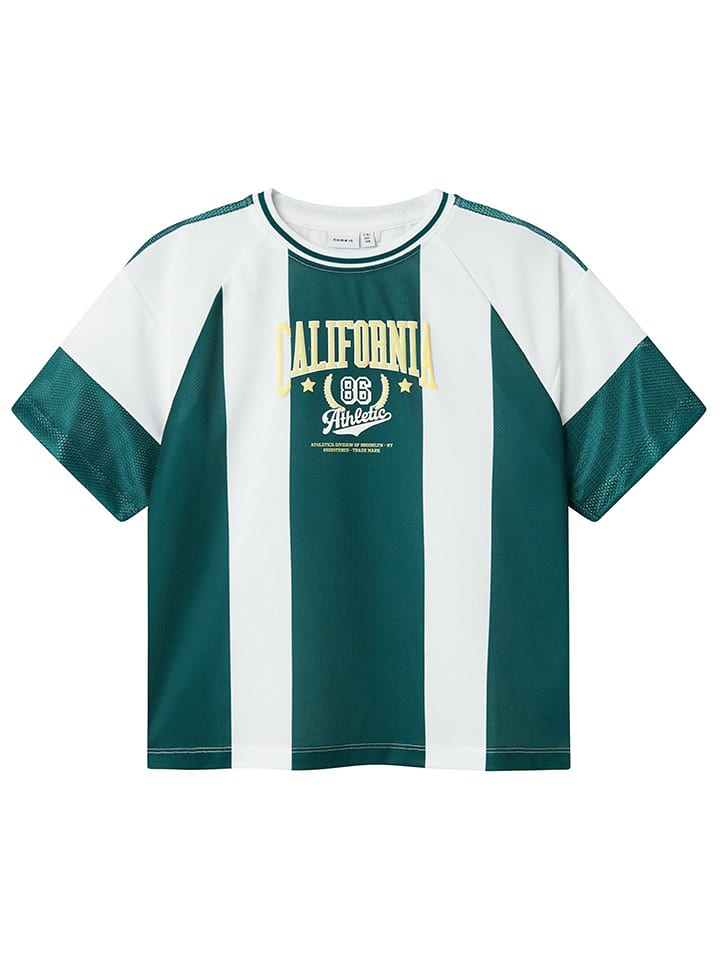 name it Koszulka w kolorze biało-ciemnozielonym rozmiar: 146/152