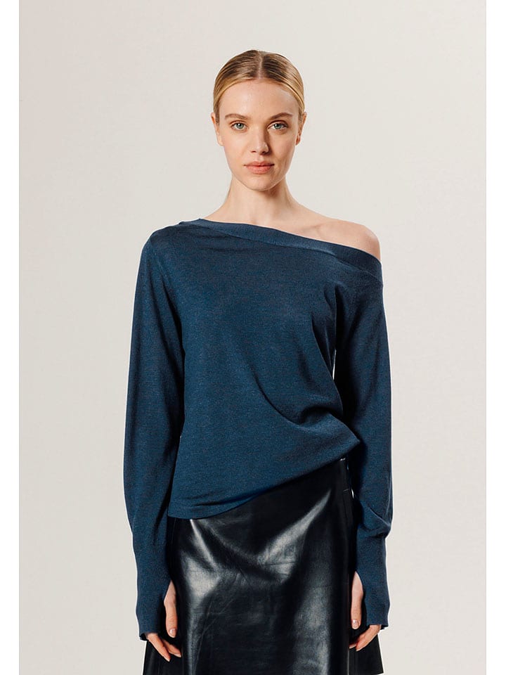 Rodier Wełniany sweter w kolorze niebieskim rozmiar: XL