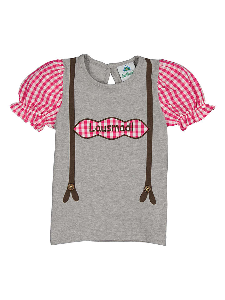 Isartrachten Koszulka w kolorze szaro-jasnoróżowym rozmiar: 80