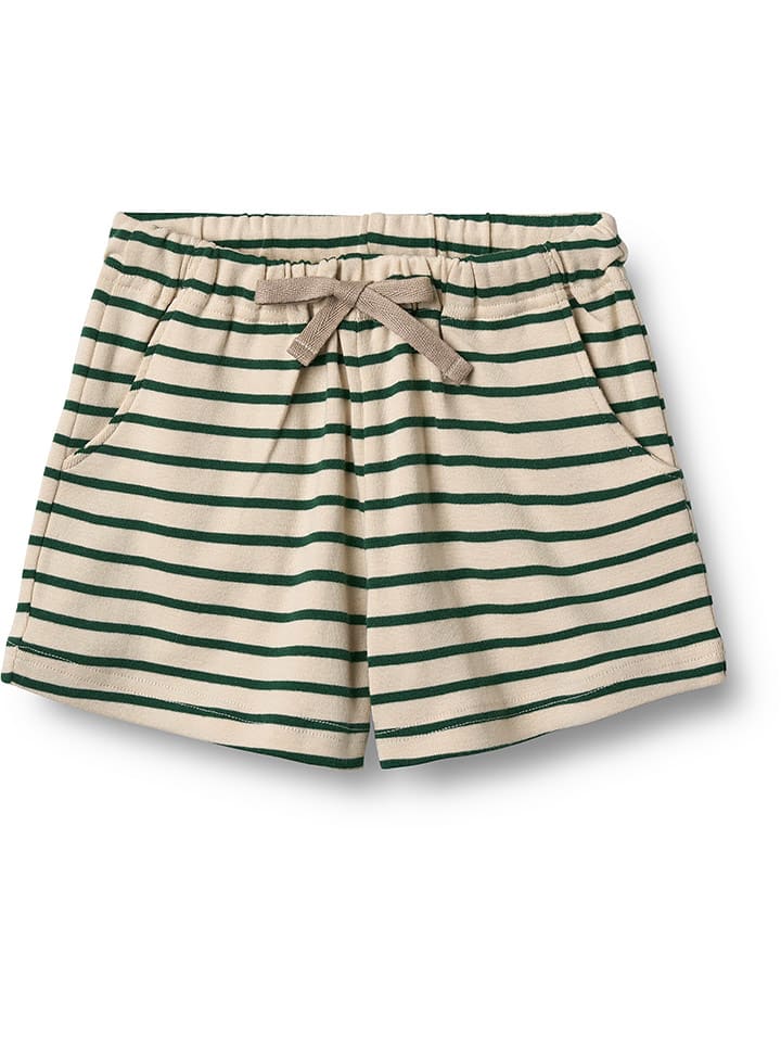 Wheat Szorty "Kalle" w kolorze beżowo-zielonym rozmiar: 104