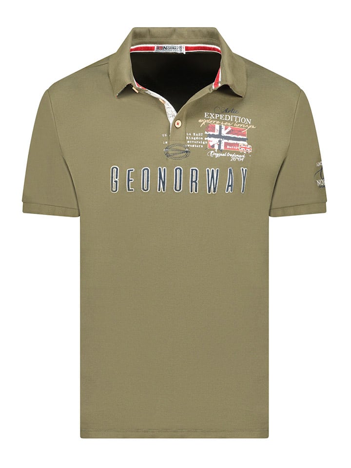 Geographical Norway Koszulka polo "Kason" w kolorze khaki rozmiar: M
