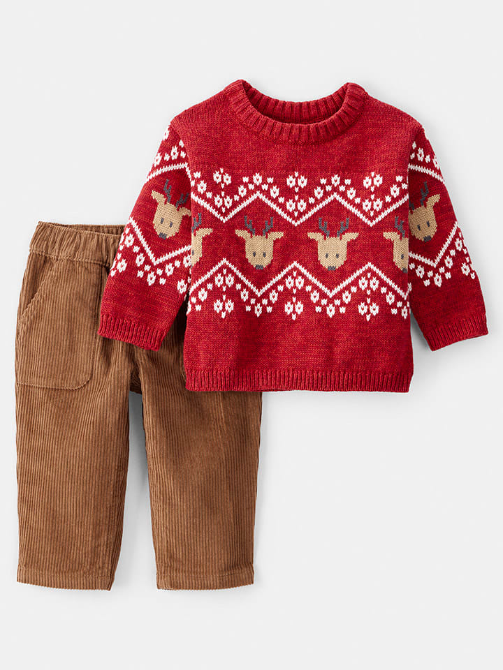 carter's 2-częściowy zestaw w kolorze czerwono-jasnobrązowym rozmiar: 68