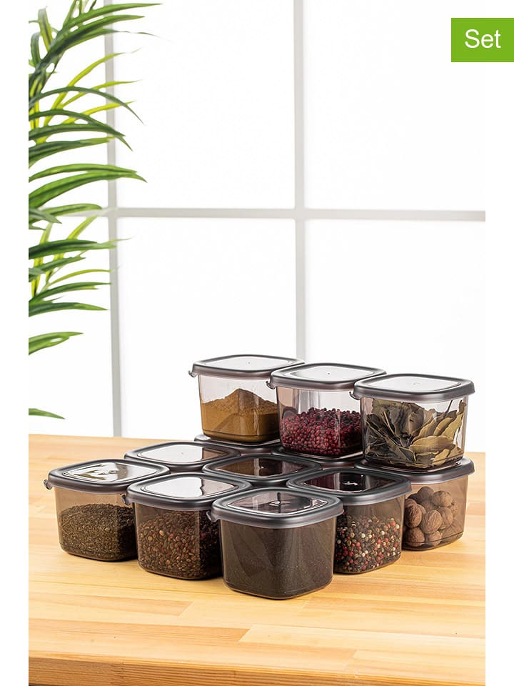 Violeta Home Pojemniki (12 szt.) w kolorze antracytowym - 0,5 l rozmiar: onesize