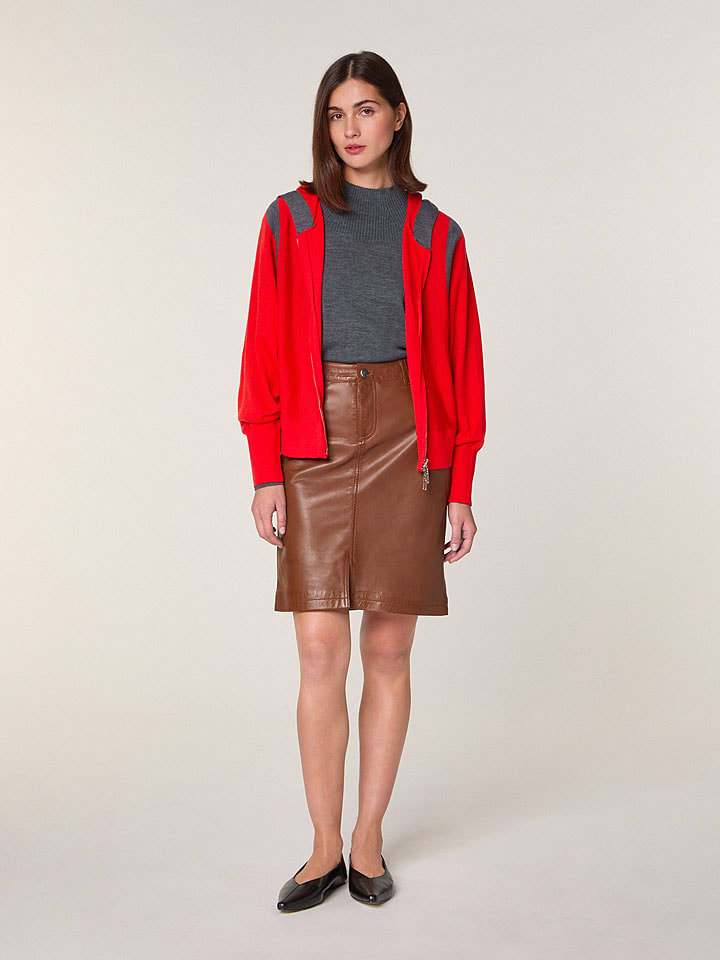 Rodier Wełniany kardigan w kolorze czerwonym rozmiar: S