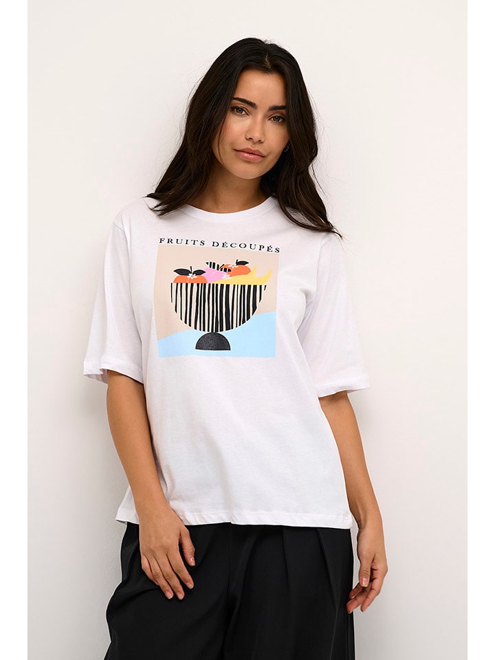 Kaffe Koszulka w kolorze białym rozmiar: XS